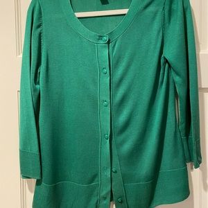 EUC Coldwater Creek Green M Scoopneck Cardigan
